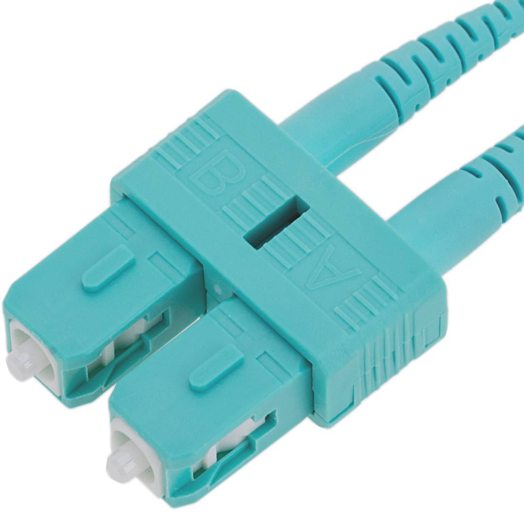 Kabel światłowodowy OM3 wielomodowy dupleks LC do SC 50/125 o długości 15m