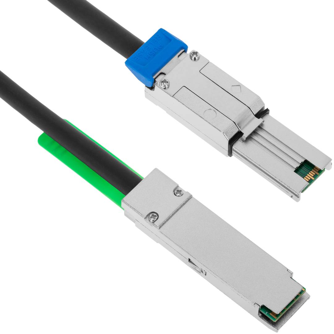 Cabo QSFP + SFF-8436 para SFF-8088 MiniSAS 2m