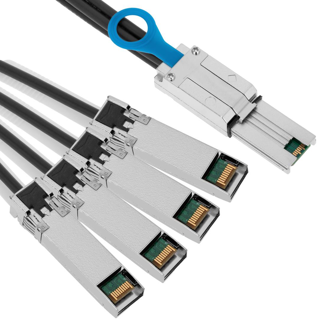 Cable MiniSAS SFF-8088 a 4 SFP+ SFF-8431 de 10 Gigabit de 2m - Cablematic