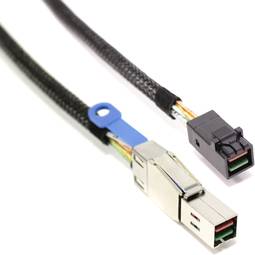 Zewnętrzny kabel MiniSAS-HD SFF8644 do wewnętrznego MiniSAS-HD SFF8643 6Gb 2m