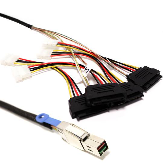 Kabel MiniSAS-HD SFF8644 do SAS-4X SFF8482 2m