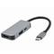 Adaptador multiport USB tipus C amb 3 ports: HUB HDMI USB de plata