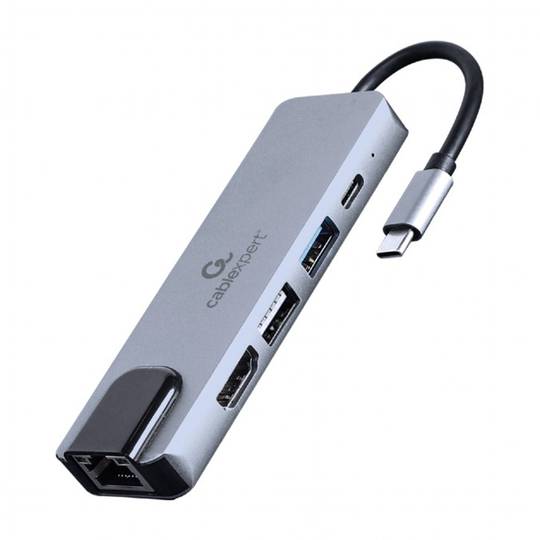Adaptador multipuerto USB tipo C de 5 en 1 con Hub HDMI, PD y LAN