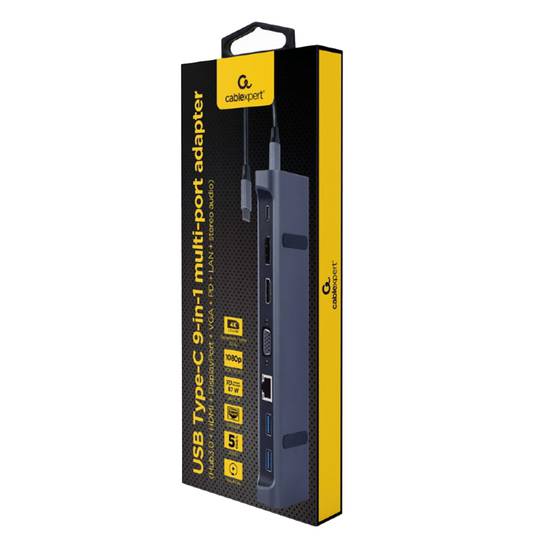 Adaptador USB tipo C de 9 portas multiportas