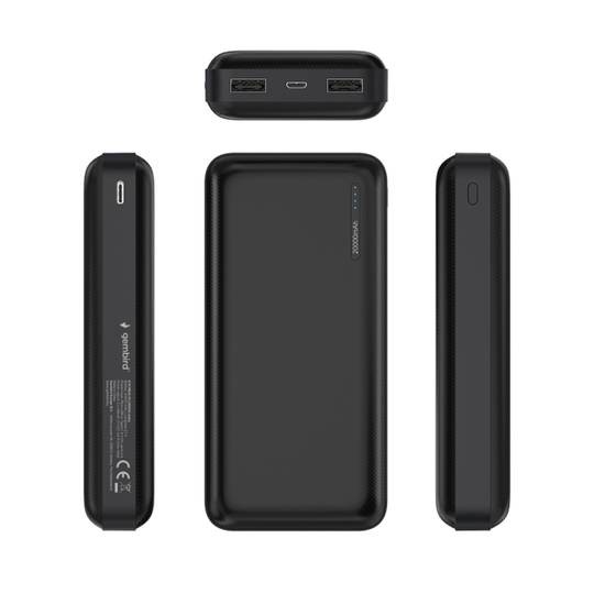 Batteria esterna Gembird 20000mAh con 1 porta microUSB e 2 porte USB-A