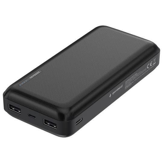 Batteria esterna Gembird 20000mAh con 1 porta microUSB e 2 porte USB-A
