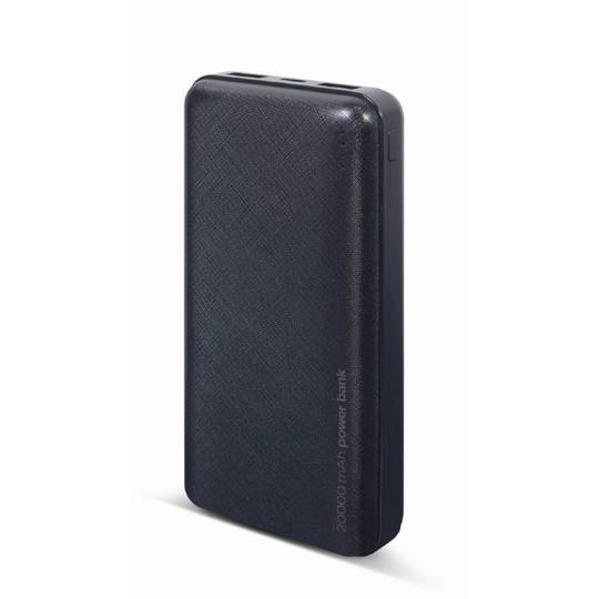 Gembird 20000mAh external battery with 1x micro-USB connection to 2x USB-A connections