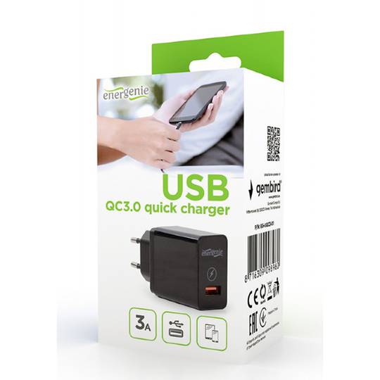 Carregador USB Gembird de 3A amb port per a càrrega ràpida