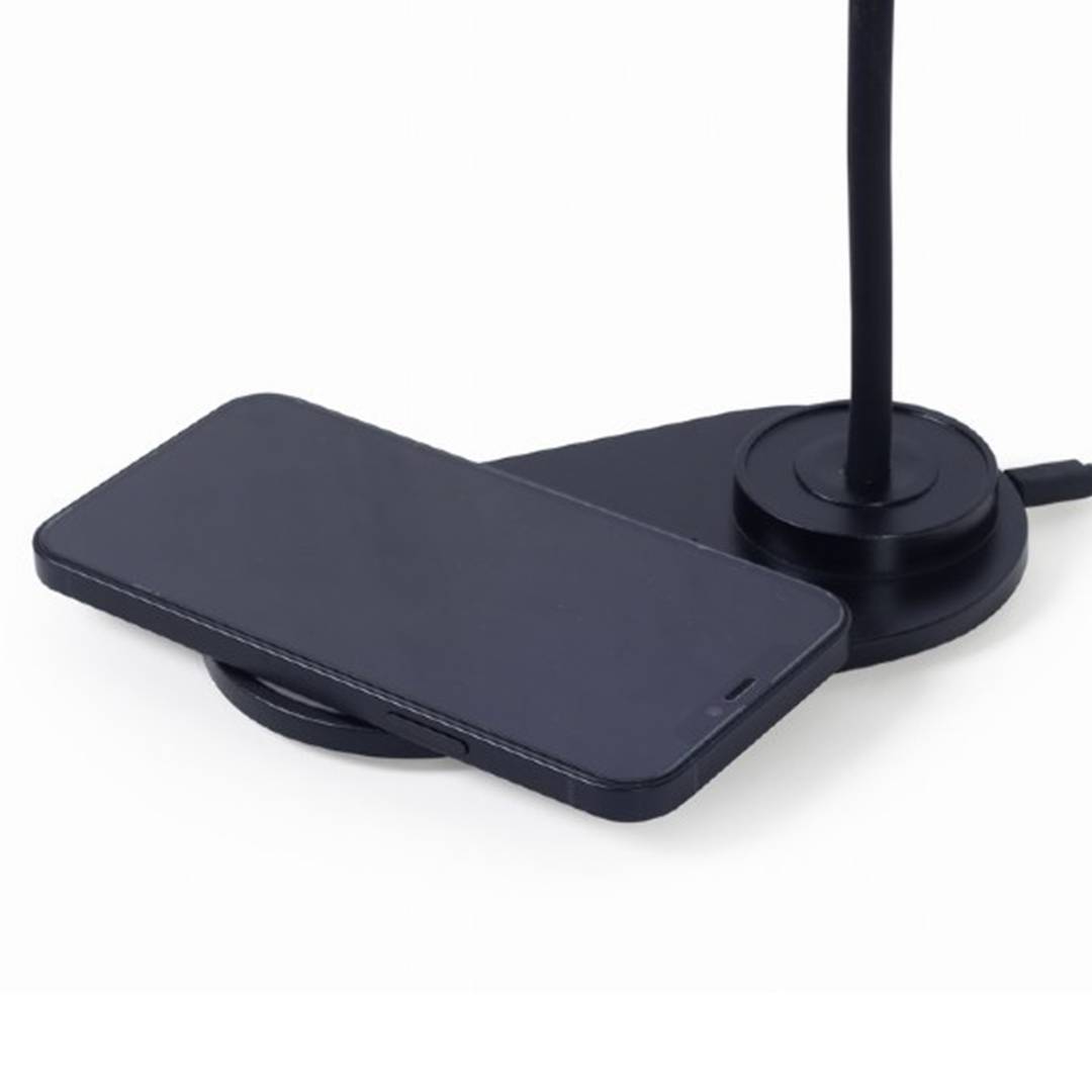 Gembird Black Wireless Charger Desk Lamp