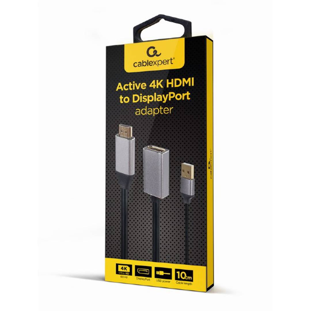 Cable adaptador activo Gembird HDMI 4K macho a DisplayPort hembra