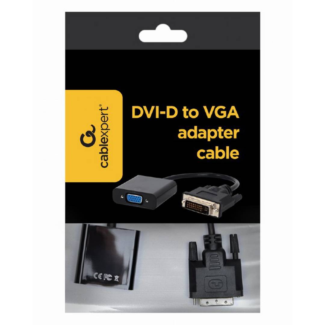 Câble adaptateur Gembird DVI-D mâle vers VGA femelle 15 broches