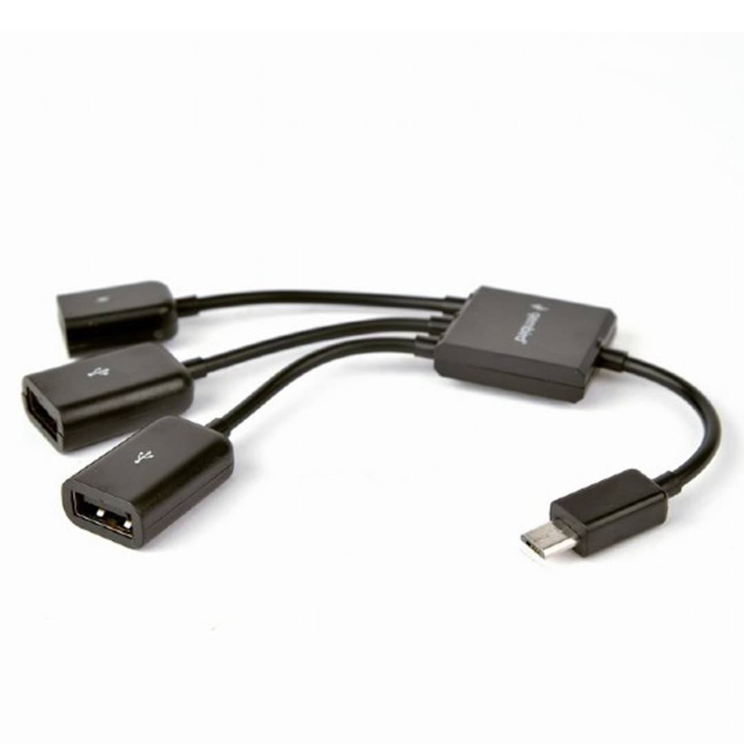 Cable adaptador de Gembird Micro USB OTG con 2 puertos USB - Cablematic