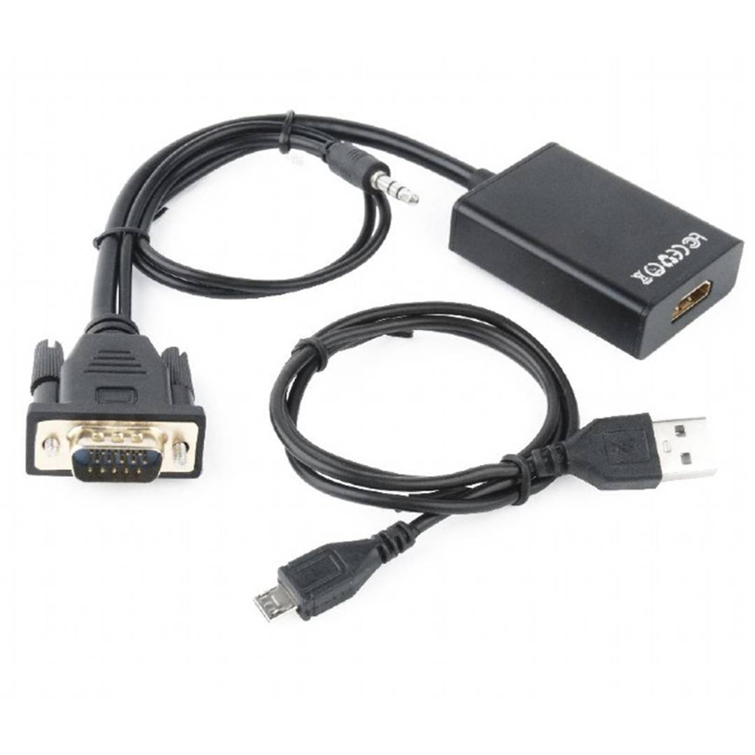 Gembird A-VGA-HDMI-02 adaptador de cable de vídeo 0,15 m HDMI + VGA (D-Sub)  VGA (D-Sub) Negro
