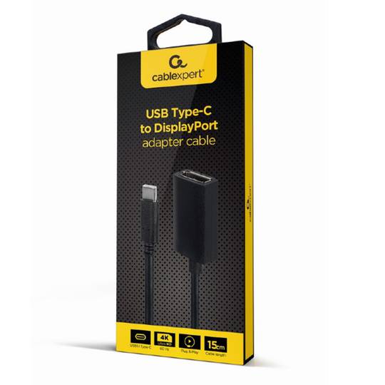 Cable adaptador de Gembird USB tipus-C a DisplayPort 4K de 15 cm