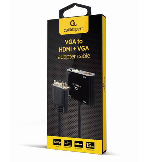 Gembird HDMI zu HDMI + VGA Adapterkabel 0,15m