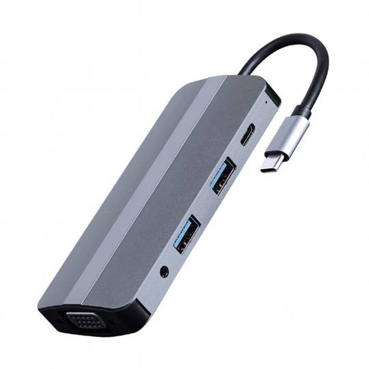 8-in-1-USB-Typ-C-Multiport-Adapter in Silber