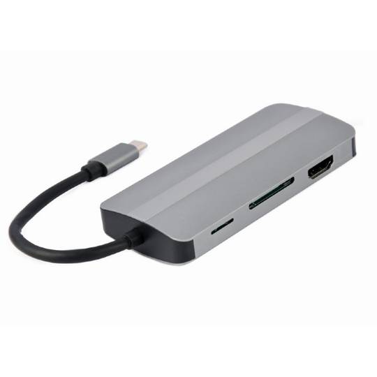 8-in-1-USB-Typ-C-Multiport-Adapter in Silber