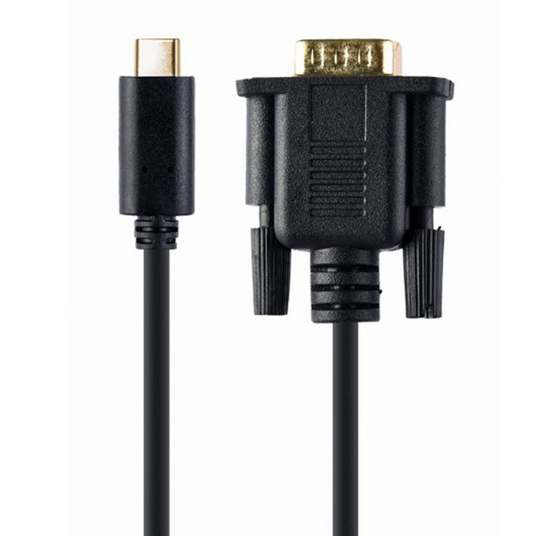 USB C to VGA adapter male to male black in blister Cablematic