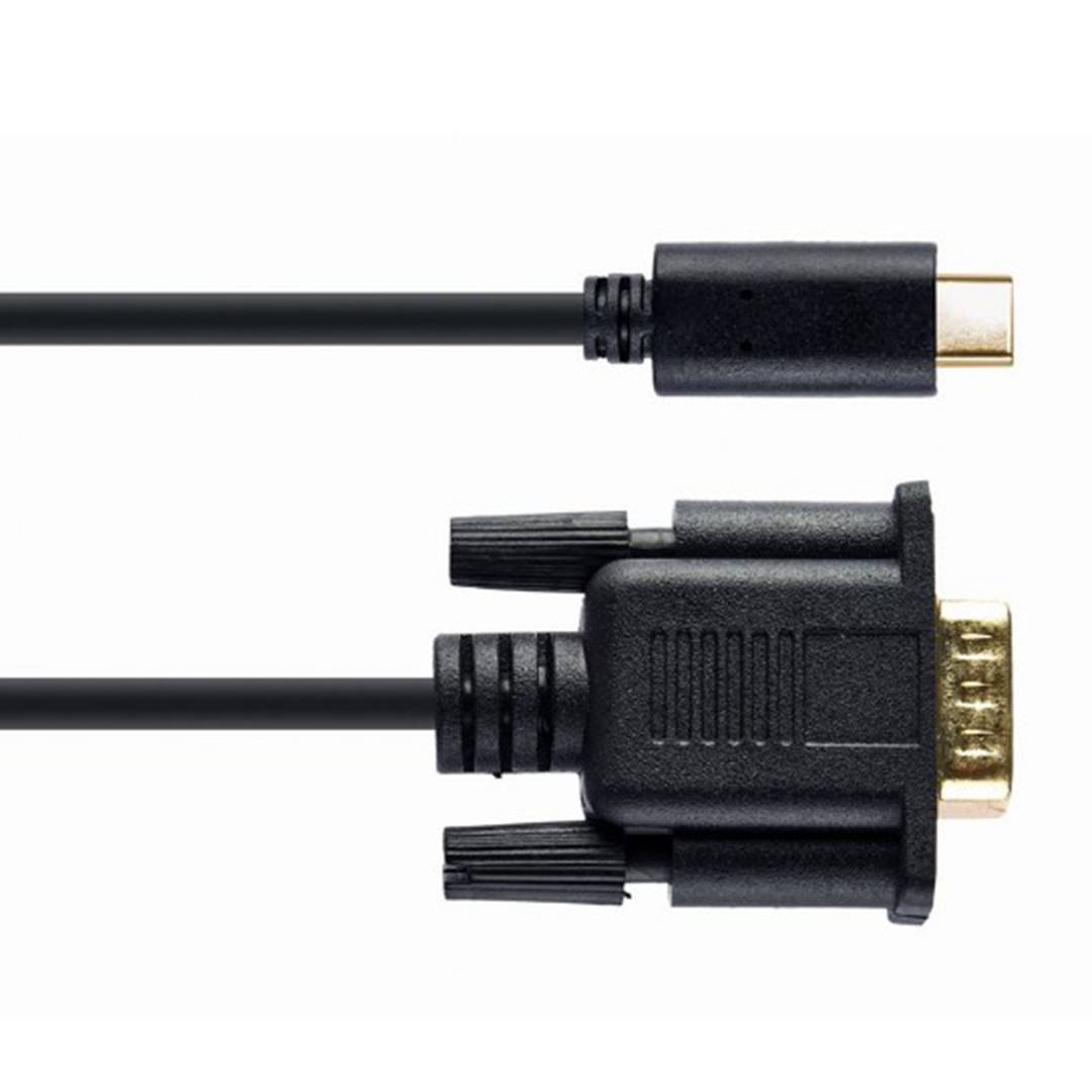 Adaptador USB C para VGA macho para macho preto em blister