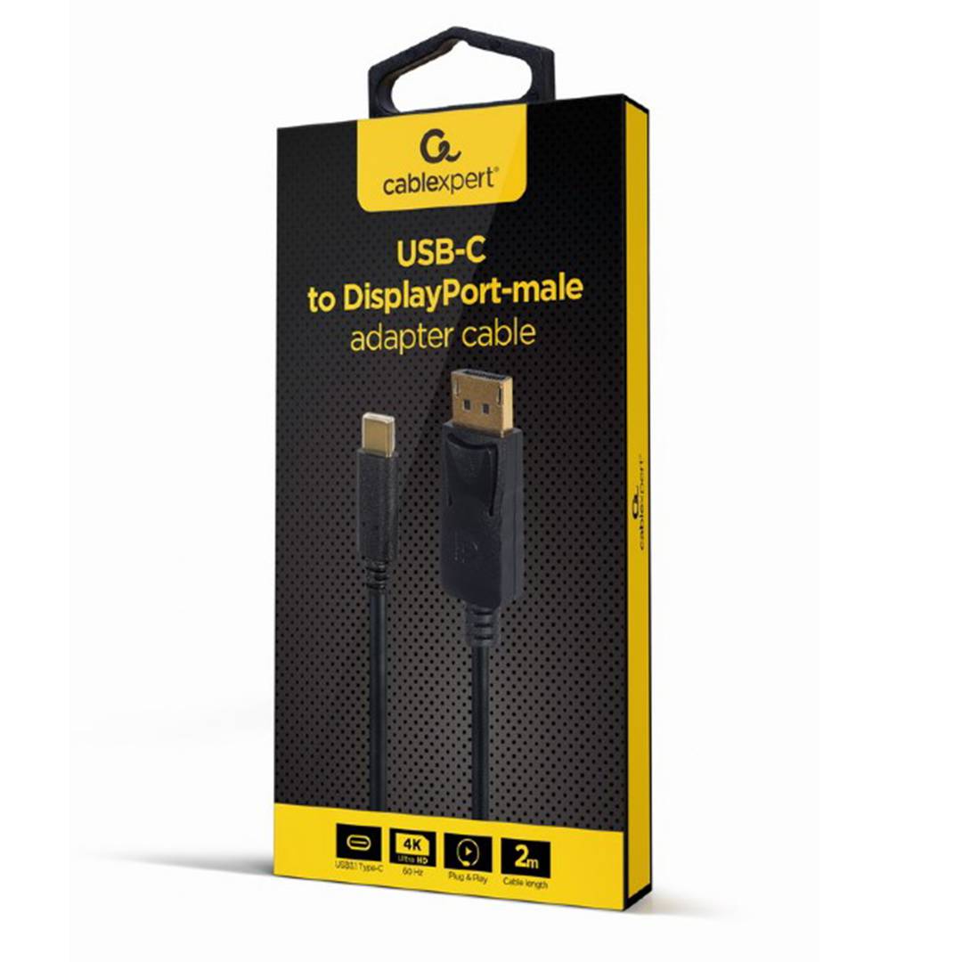 Adaptador USB-C para DisplayPort macho 4K 60 Hz, 2m preto
