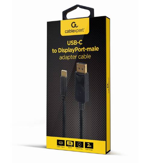 Adaptador USB-C para DisplayPort macho 4K 60 Hz, 2m preto