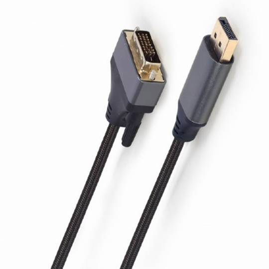 Câble DisplayPort (DP) Vers DVI 6 Pieds (1.8m) – Connecteur Plaqué Or, Résolution Jusqu’à 1920x1200/1080p