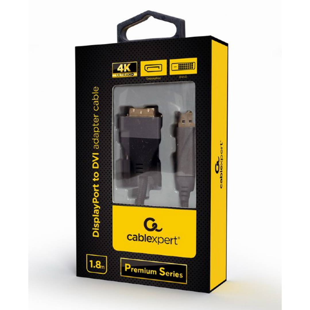 Cable Gembird Premium sèries de DisplayPort a DVI de 24+1 mascle mascle de 1,8m 4K