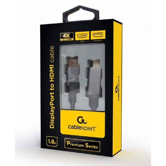Cable Gembird Premium Series de DisplayPort Macho a HDMI Macho 4K V1.2 de 1.8 m