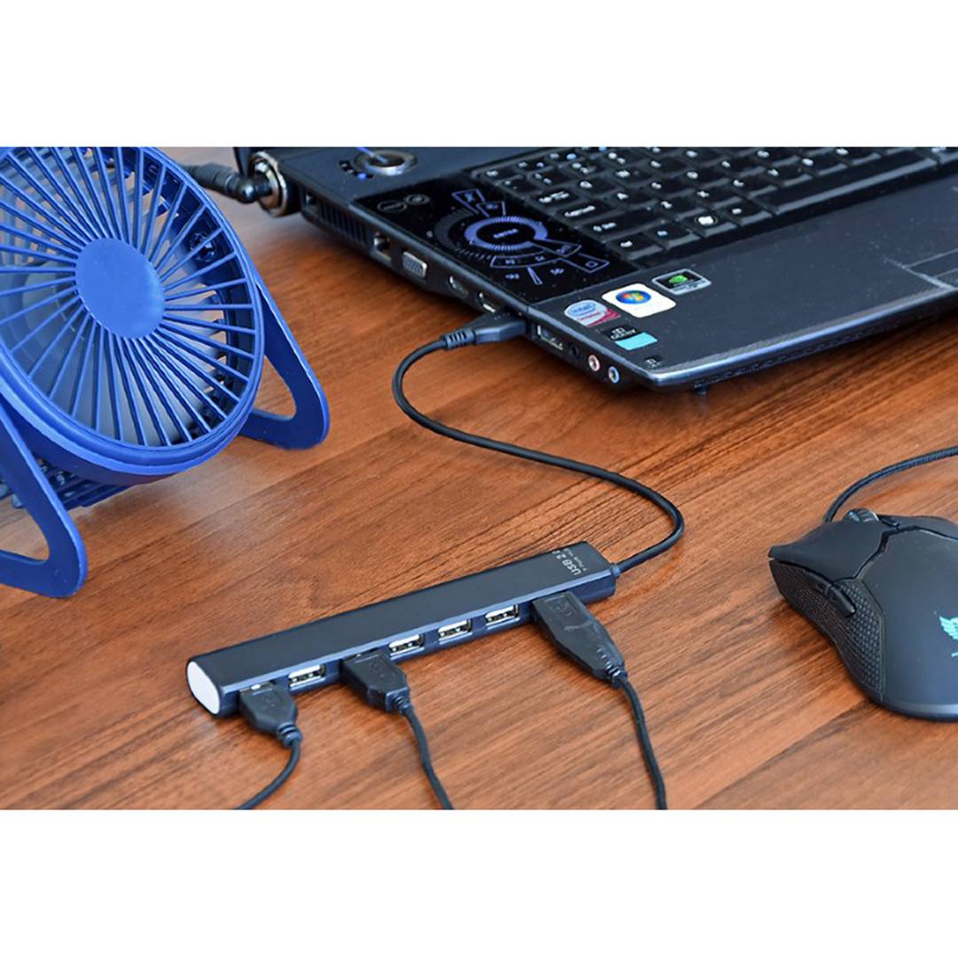 Gembird 7-portowy koncentrator USB 2.0, czarny - Cablematic