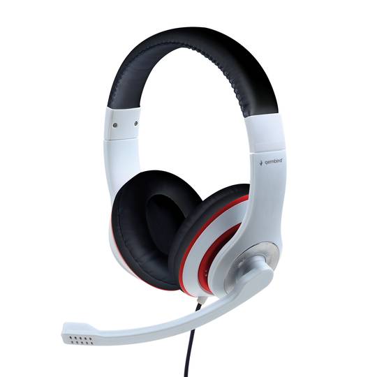 Gembird headphones with microphone and volume control White