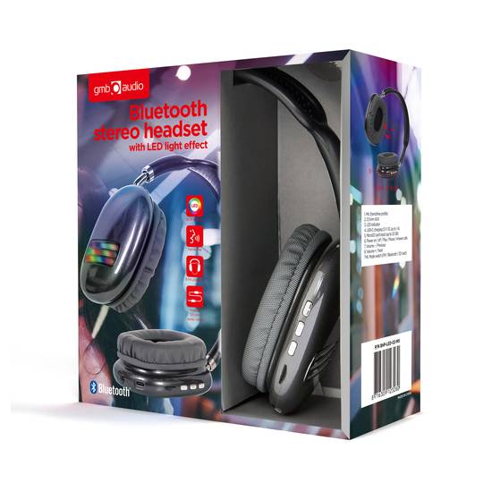 Cuffie Bluetooth stereo Gembird con effetto luce LED in nero