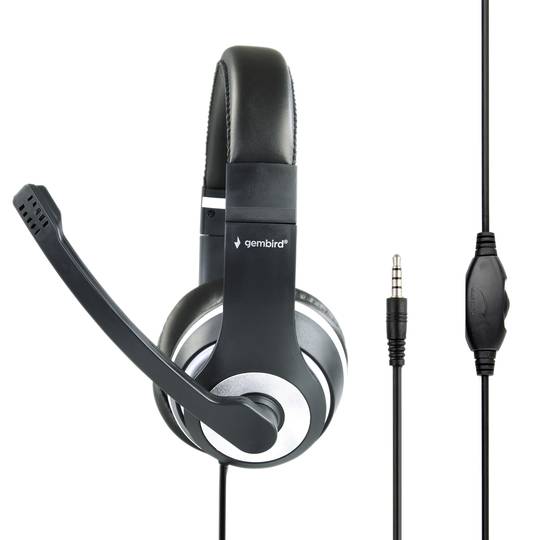 Auriculars Gembird estèreo de color negre amb cèrcol blanc