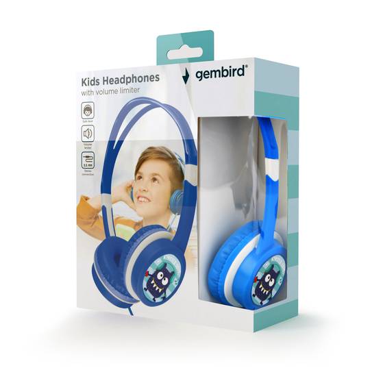 Cuffie Gembird con controllo del volume per bambini di colore blu