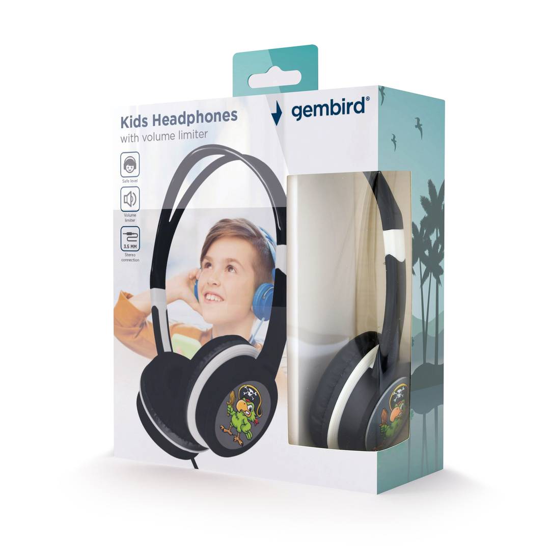 Cuffie Gembird per bambini con controllo del volume di colore nero