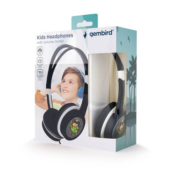 Cuffie Gembird per bambini con controllo del volume di colore nero