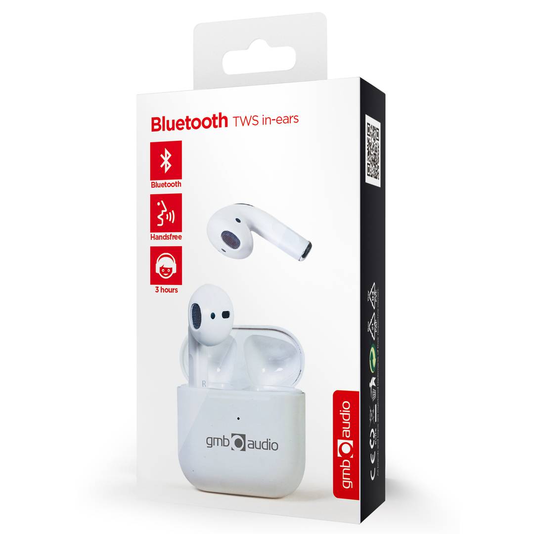 Gembird Valletta Auricolari Bluetooth TWS di colore bianco