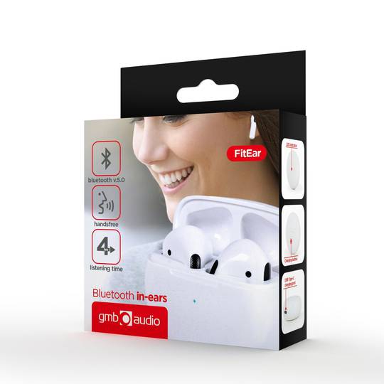 Écouteurs Gembird Bluetooth TWS couleur blanche
