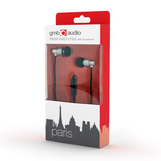 Gembird metallic headphones with microphone "Paris" silver - Cablematic
