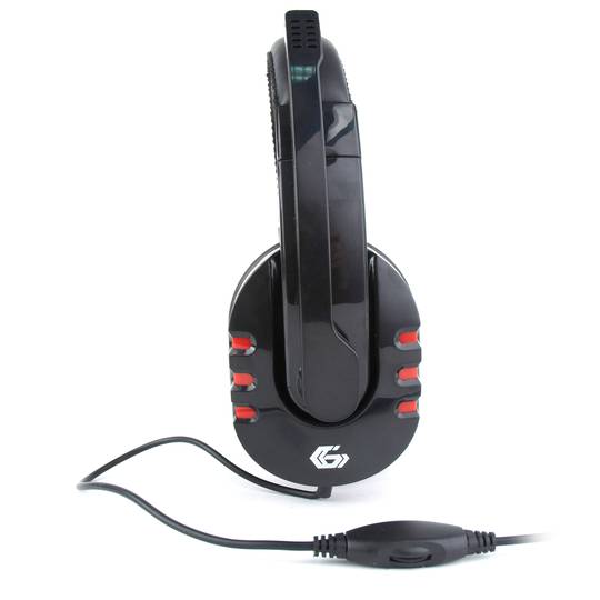 Fones de ouvido estéreo Gembird, preto brilhante, com controle de volume e microfone
