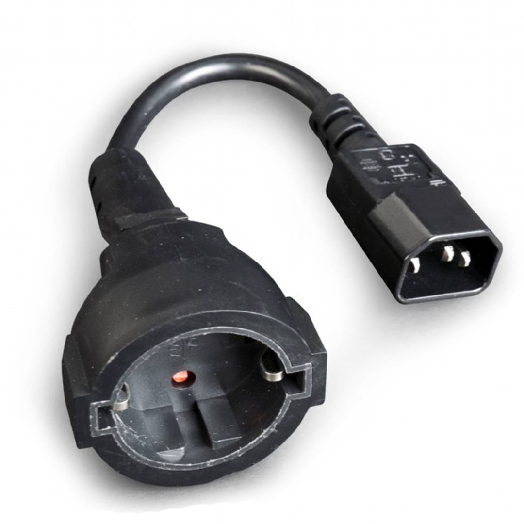 Gembird C14 Stecker auf Schuko Buchse Adapter für Stromkabel