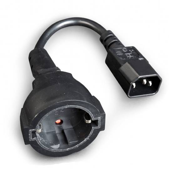 Gembird C14 Stecker auf Schuko Buchse Adapter für Stromkabel