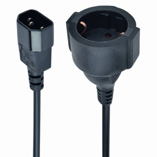 Gembird C14 Stecker auf Schuko Buchse Adapter für Stromkabel