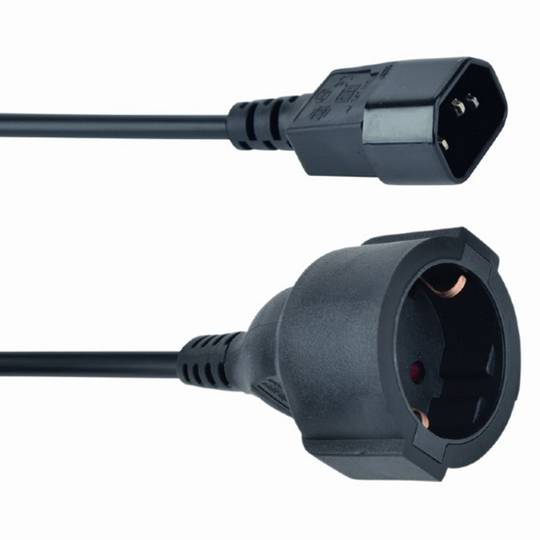 Gembird C14 Stecker auf Schuko Buchse Adapter für Stromkabel