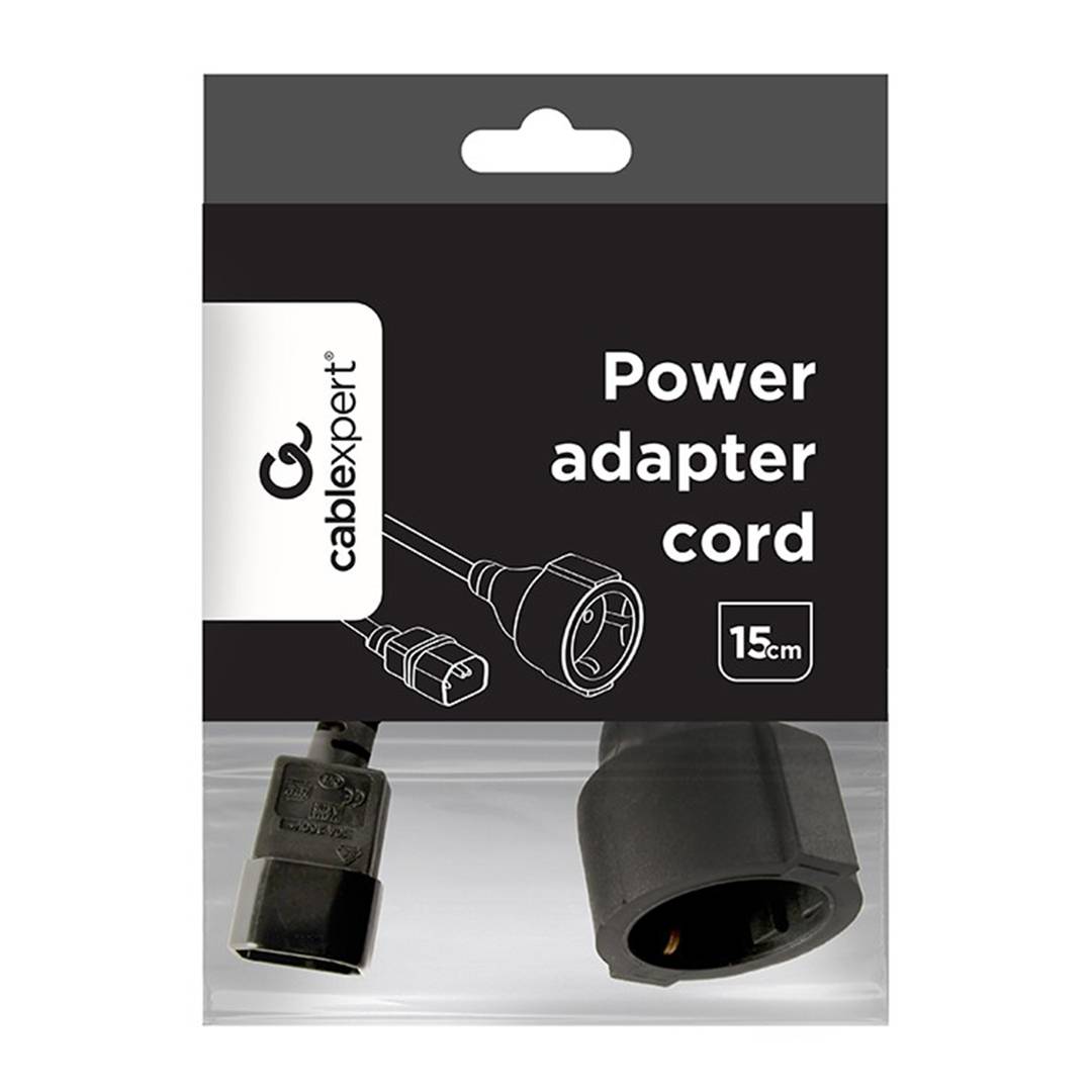 Gembird C14 Stecker auf Schuko Buchse Adapter für Stromkabel
