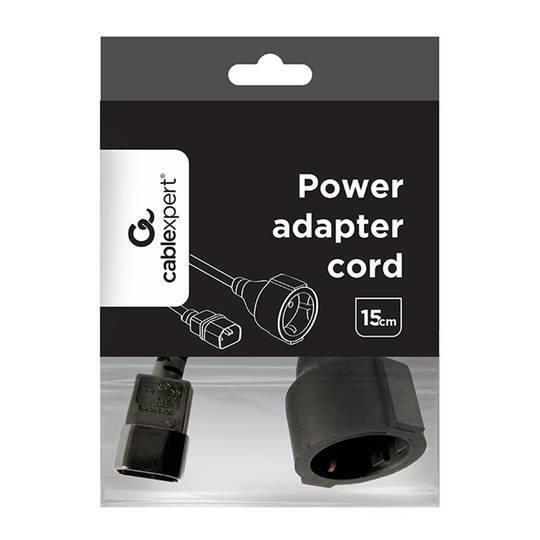 Gembird C14 Stecker auf Schuko Buchse Adapter für Stromkabel