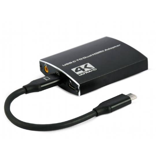 Adaptador USB-C para Dual HDMI 4K 60Hz Preto