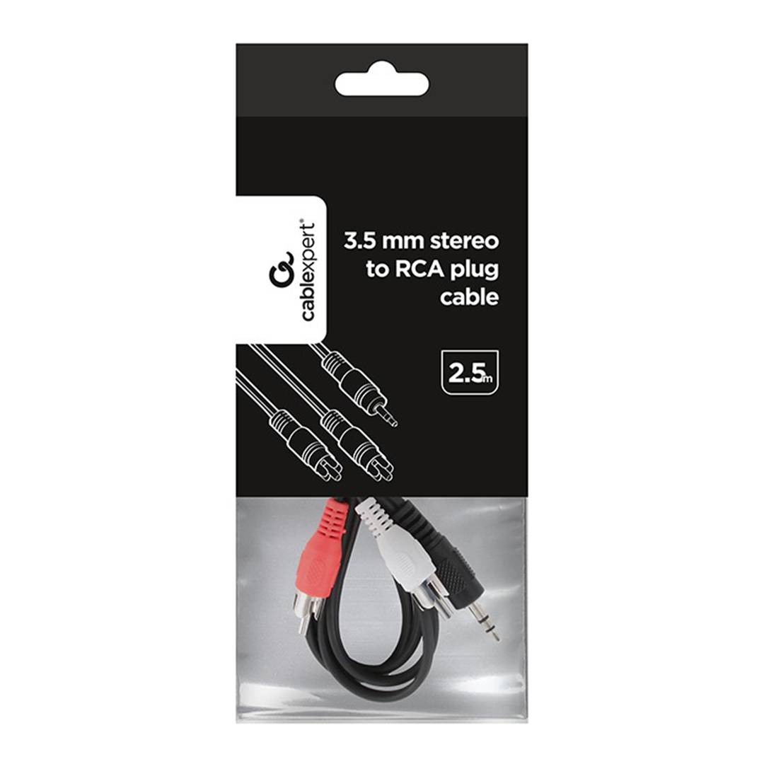 Cavo audio Gembird con spina jack da 3,5 mm a RCA 2,5 m
