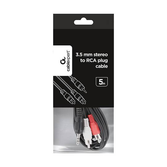 Gembird audio cable 3.5mm jack to RCA 5m