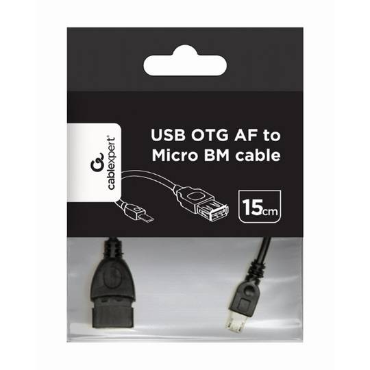Cable USB Gembird con conector micro USB hembra a macho longitud 0,15m