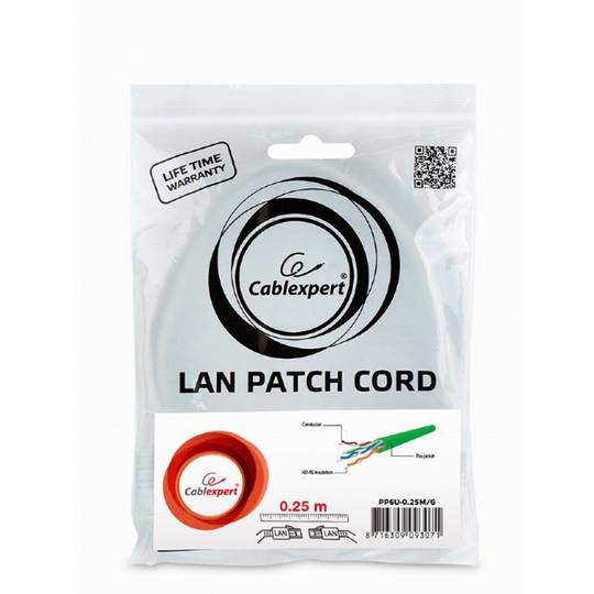 Câble Gembird UTP Cat6 0.25m en vert